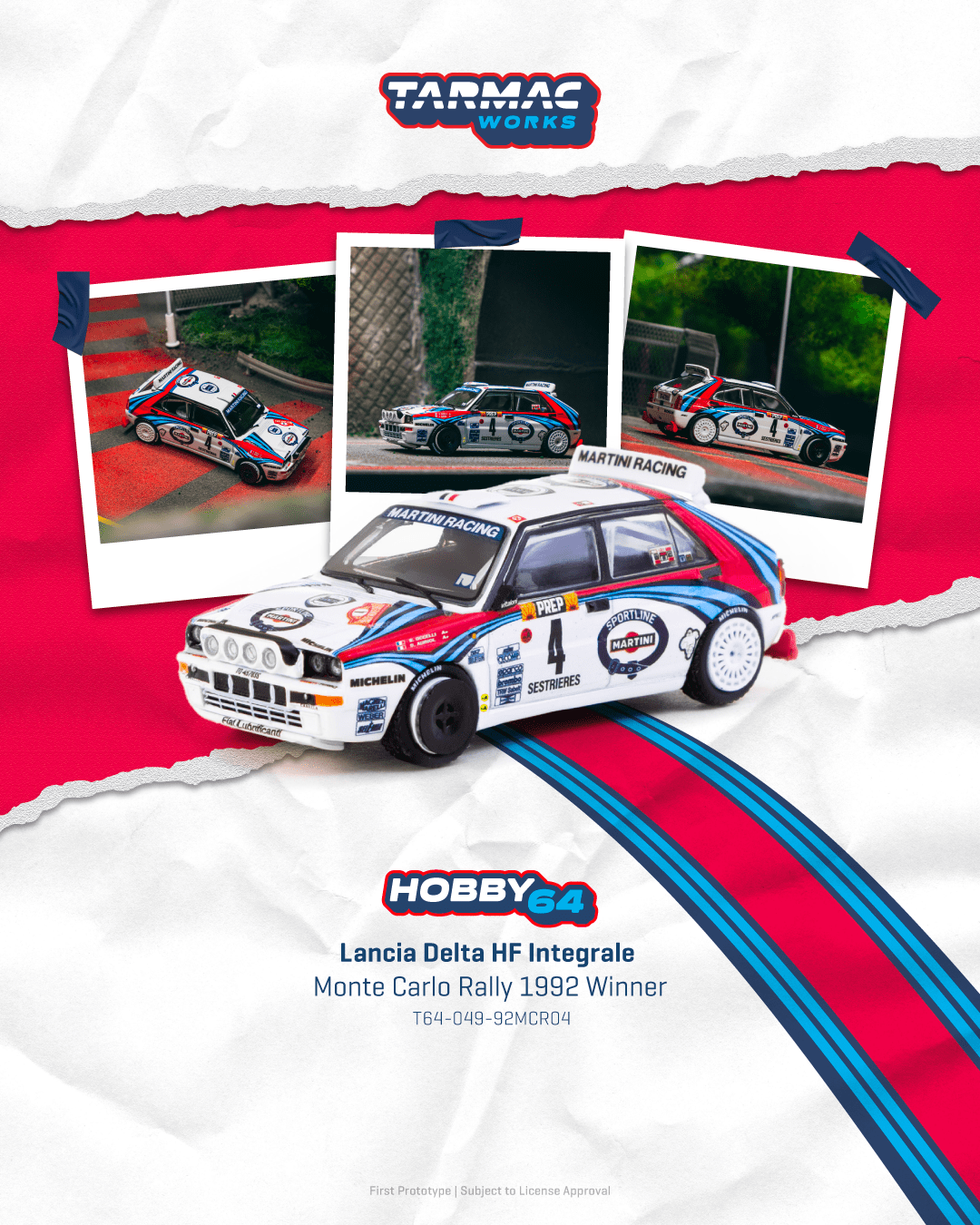 Tarmac Works 1/64 Lancia Delta HF Integrale  Monte Carlo Rally 1992