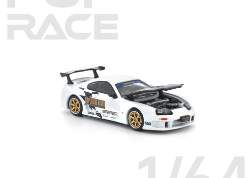 Load image into Gallery viewer, (Pre-order) POPRACE 1/64 TOP SECRET GT300 SUPRA WHITE Model Car #PR640364
