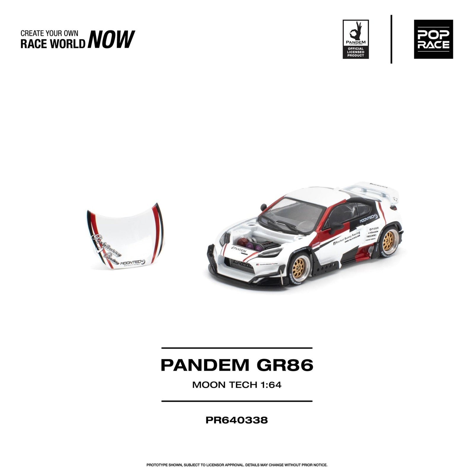 (Pre-order) POPRACE 1/64 - PANDEM Toyota GR 86 Moontech Diecast Model Car