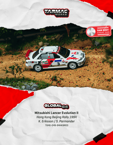 Tarmac Works Mitsubishi Lancer Evolution II Hong Kong Beijing Rally