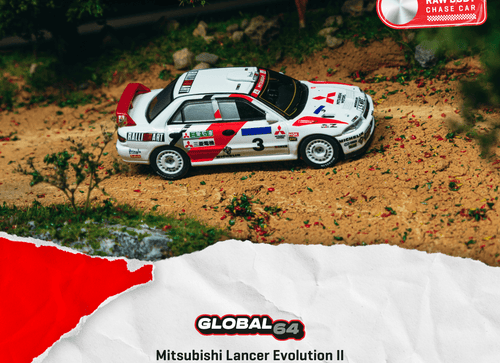 Load image into Gallery viewer, (Pre-order) Tarmac Works Mitsubishi Lancer Evolution II Hong Kong Beijing Rally
