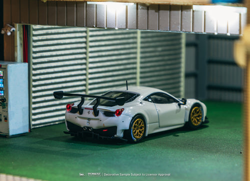 Load image into Gallery viewer, Tarmac Works 1/64 Ferrari 458 Italia GT3 White Diecast Model Car
