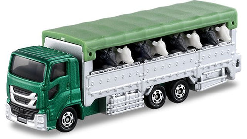 Load image into Gallery viewer, Takara Tomy TOMICA No.139 Long Cattle Transporter vehicle with Cows Japan
