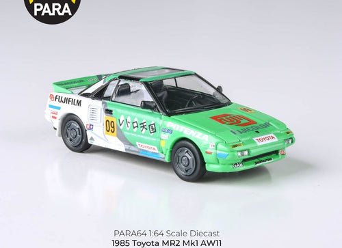 Load image into Gallery viewer, PARA64 1/64 1985 Toyota MR2 MK1 AW11 Fujifilm LHD Diecast Model Car
