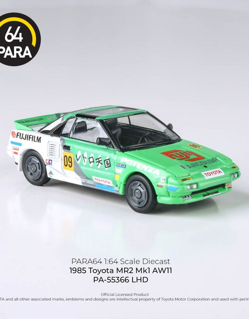 Load image into Gallery viewer, PARA64 1/64 1985 Toyota MR2 MK1 AW11 Fujifilm LHD Diecast Model Car
