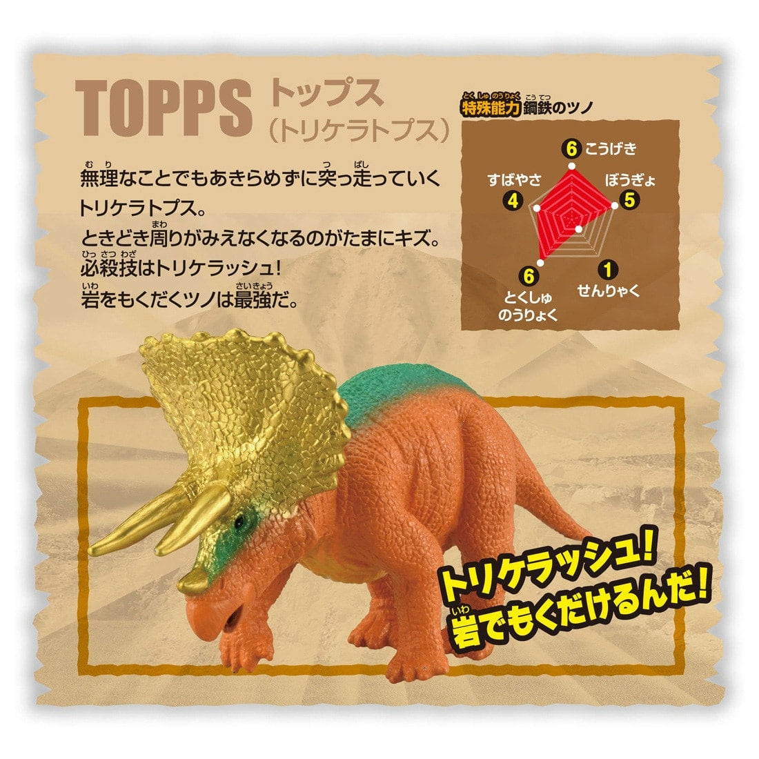 Takara Tomy Adventure Continent Ania Kingdom Tops (Triceratops) Figure