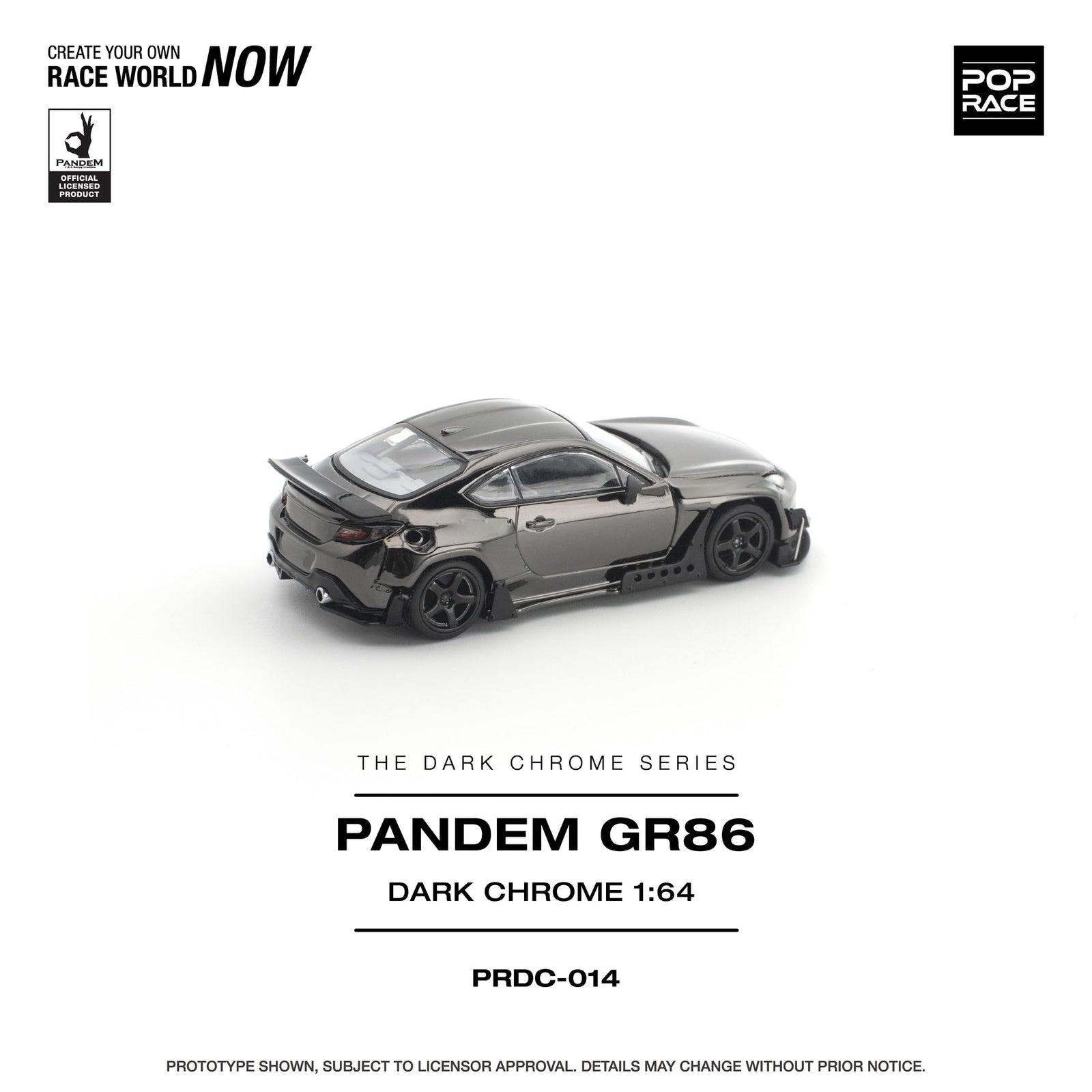 (Pre-order) POPRACE 1/64 - PANDEM GR 86 DARK CHROME Diecast Model Car
