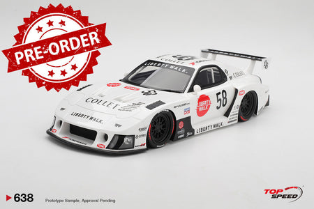 (Pre-order) Top Speed 1/18 MAZDA RX-7 LB-Hinomaru Diecast Model Car TS0638
