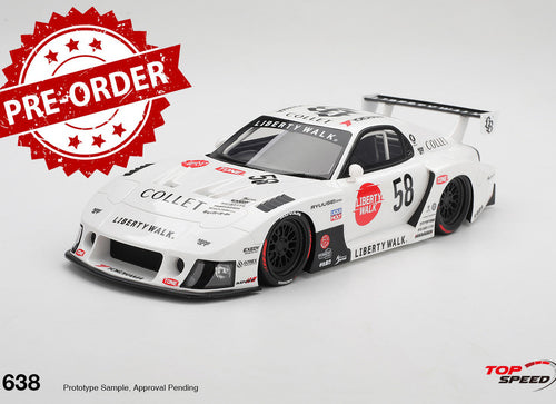 Load image into Gallery viewer, (Pre-order) Top Speed 1/18 MAZDA RX-7 LB-Hinomaru Diecast Model Car TS0638
