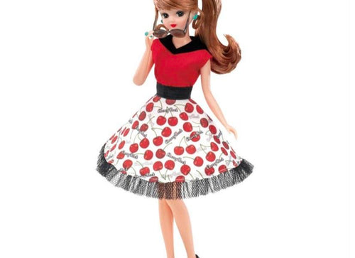 Load image into Gallery viewer, Takara Tomy Licca Chan Doll Set - Rockabilly Cherry Dress Set
