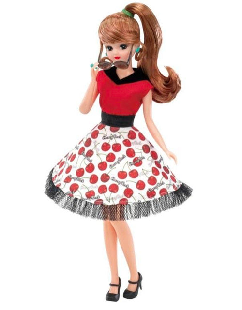 Load image into Gallery viewer, Takara Tomy Licca Chan Doll Set - Rockabilly Cherry Dress Set
