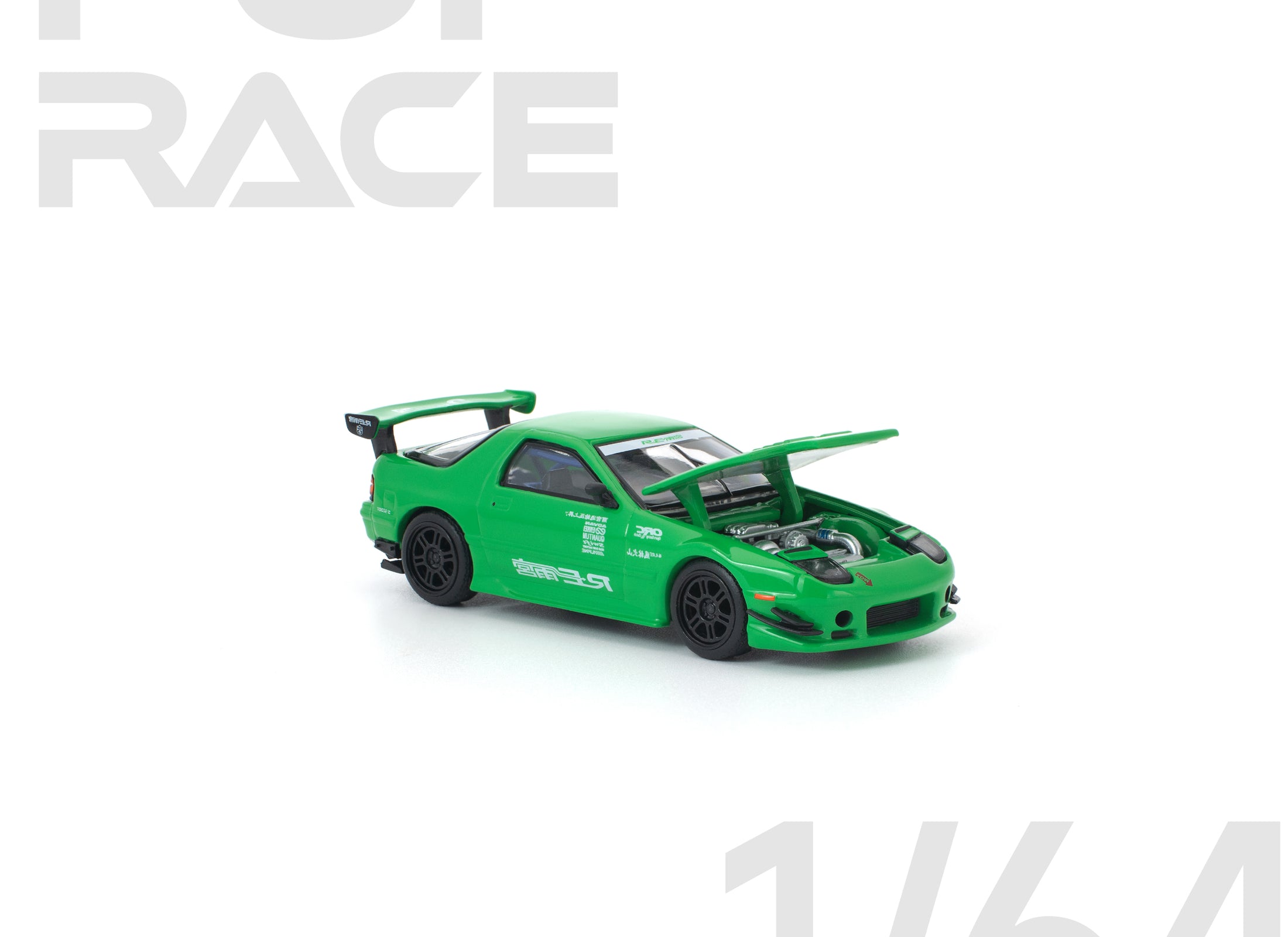 (Pre-order) POPRACE 1/64 MAZDA RX7 (FC3S) RE-AMEMIYA GREEN Model Car #PR640339