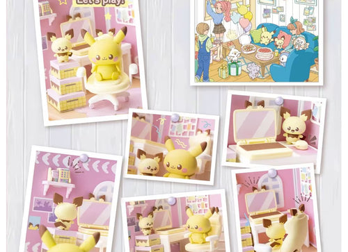 Load image into Gallery viewer, Takara Tomy Pokemon PokePiece House hobby Room Pichu &amp; Pikachu Set
