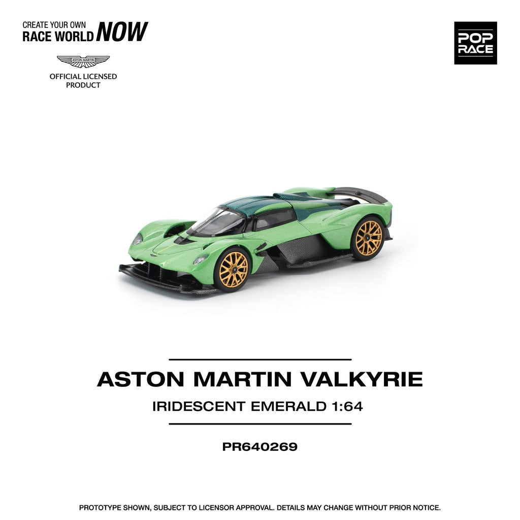(Pre-order) POPRACE 1/64 ASTON MARTIN VALKYRIE IRIDESCENT EMERALD Model Car