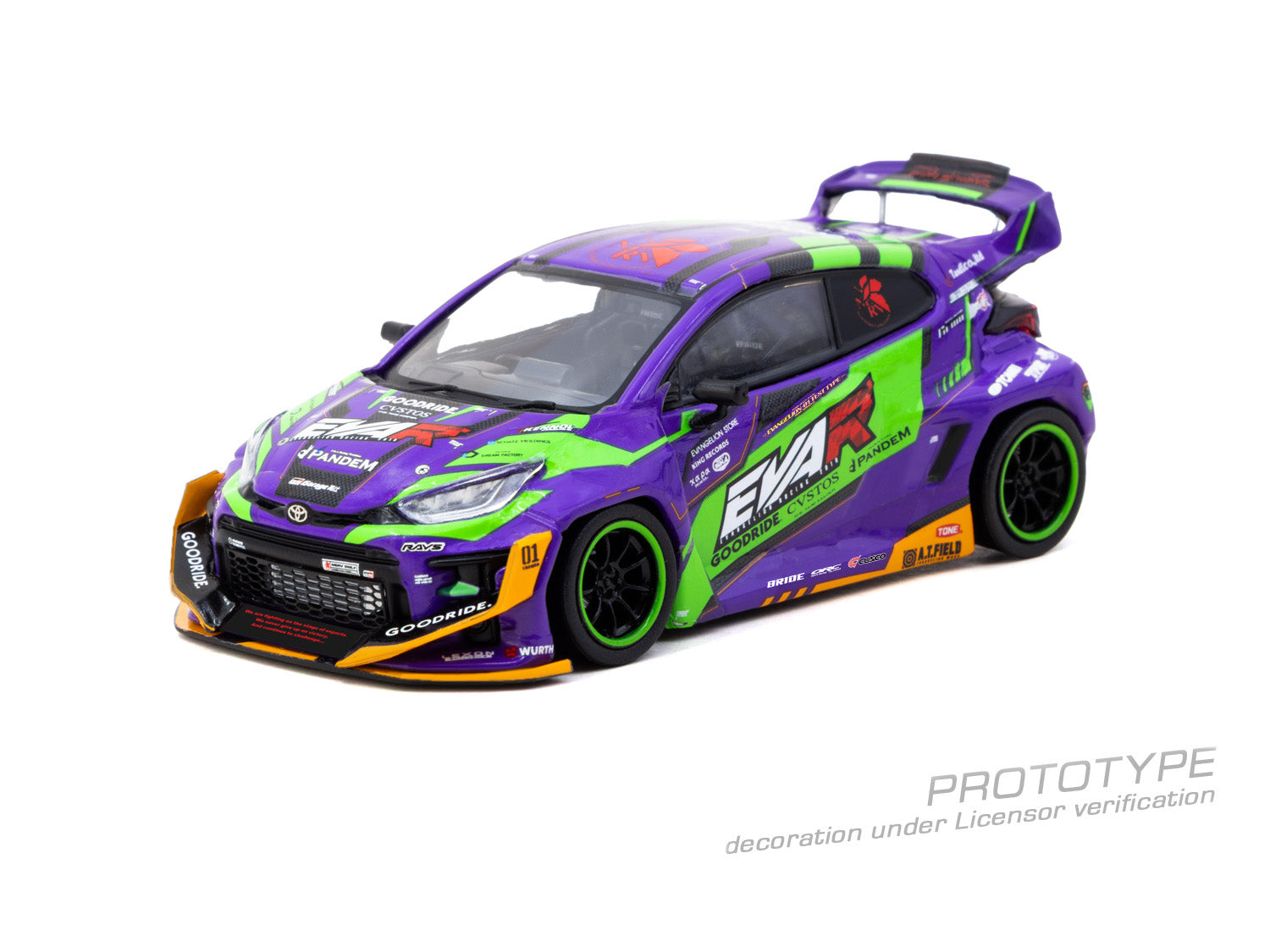 (Pre-order) Tarmac Works 1/43 Pandem Toyota GR Yaris EVA Racing Diecast Model