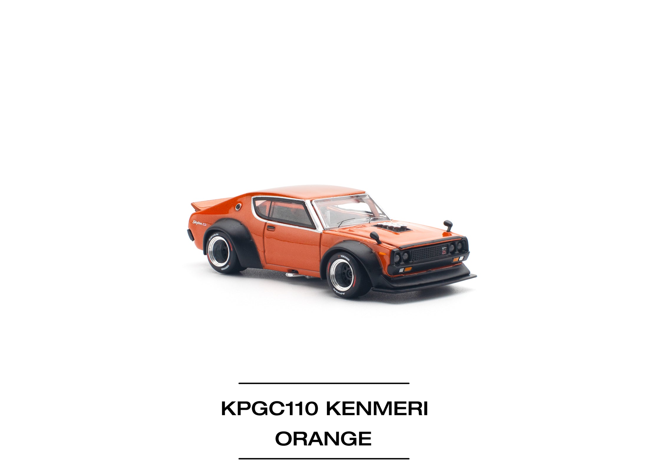 POPRACE 1/64 SKYLINE GT-R V8 DRIFT (KENMERI) ORANGE Model Car