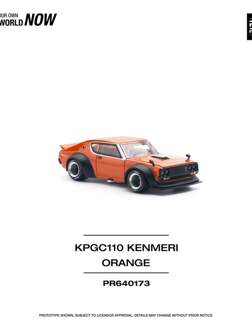 Load image into Gallery viewer, POPRACE 1/64 SKYLINE GT-R V8 DRIFT (KENMERI) ORANGE Model Car
