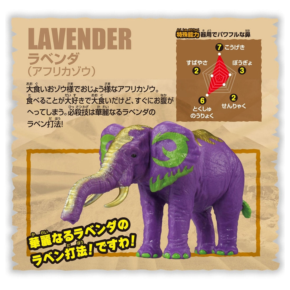 Takara Tomy Adventure Continent Ania Kingdom Lavender (African Elephant) Figure