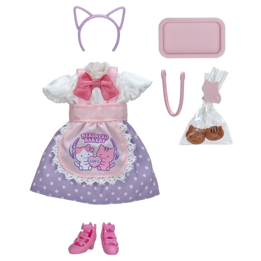 Takara Tomy Licca Chan Clothes LW-13 Nekoneko Bakery Dress Set (NO DOLL)