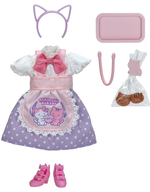 Load image into Gallery viewer, Takara Tomy Licca Chan Clothes LW-13 Nekoneko Bakery Dress Set (NO DOLL)
