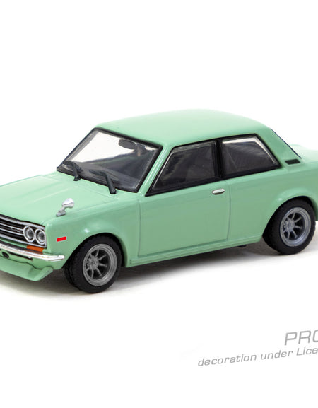 Tarmac Works 1/64 Datsun 510 Light Green Diecast Model Car