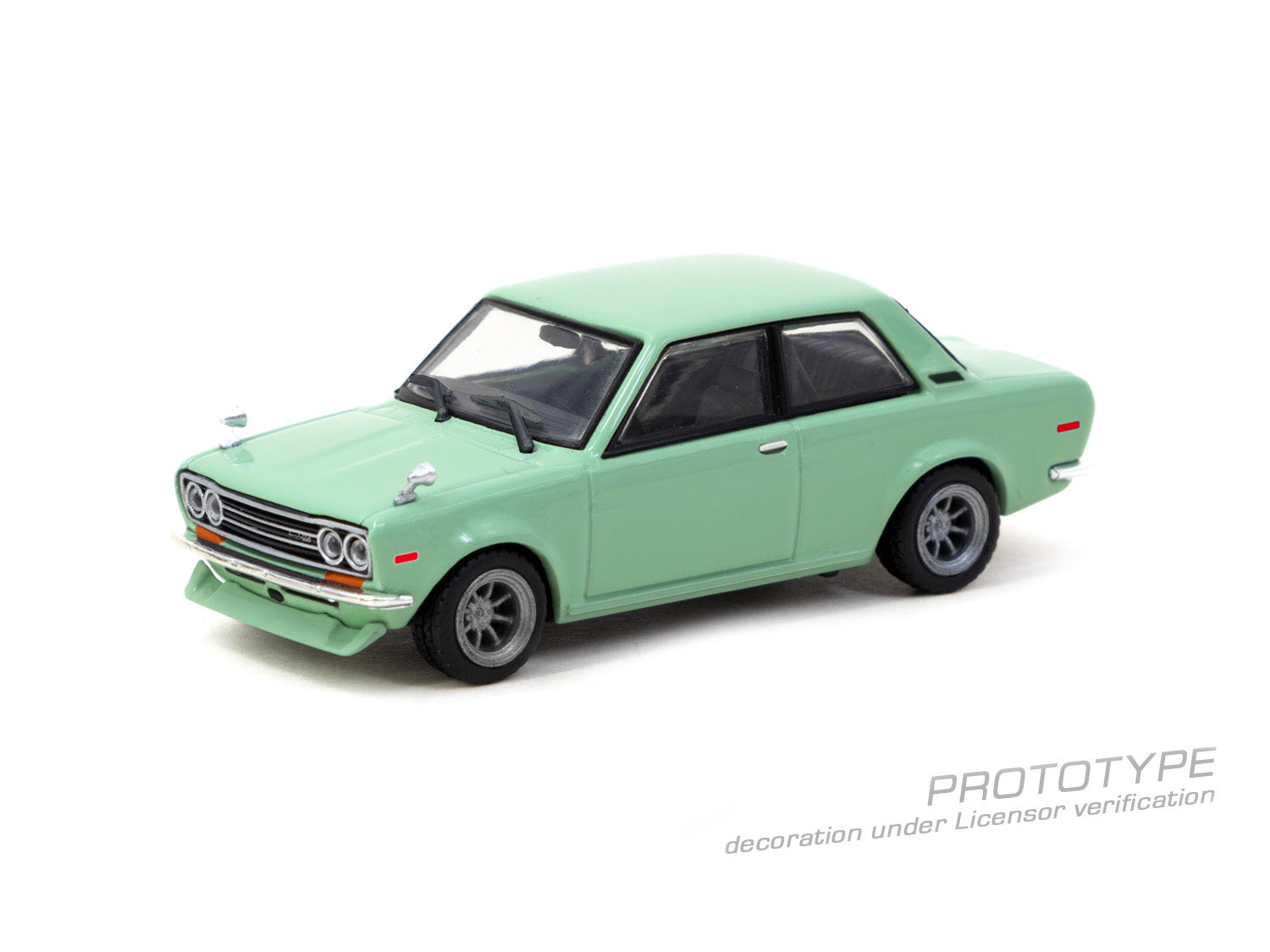 Tarmac Works 1/64 Datsun 510 Light Green Diecast Model Car