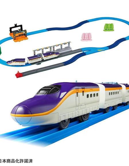 Takara Tomy Plarail Train Series E8 Tsubasa & Tomica Arch Railroad Crossing Set