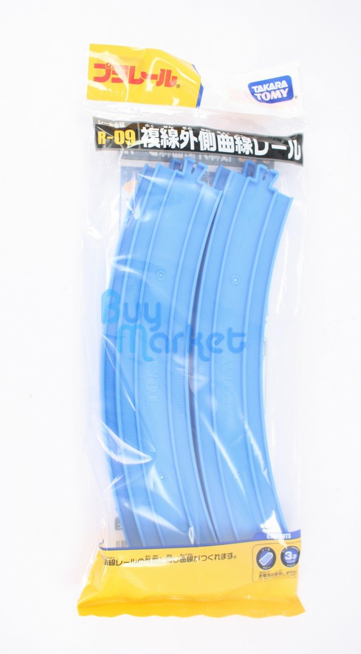 Takara Tomy Plarail Rail Train Parts R-09 Curve Outside Double Track Toy