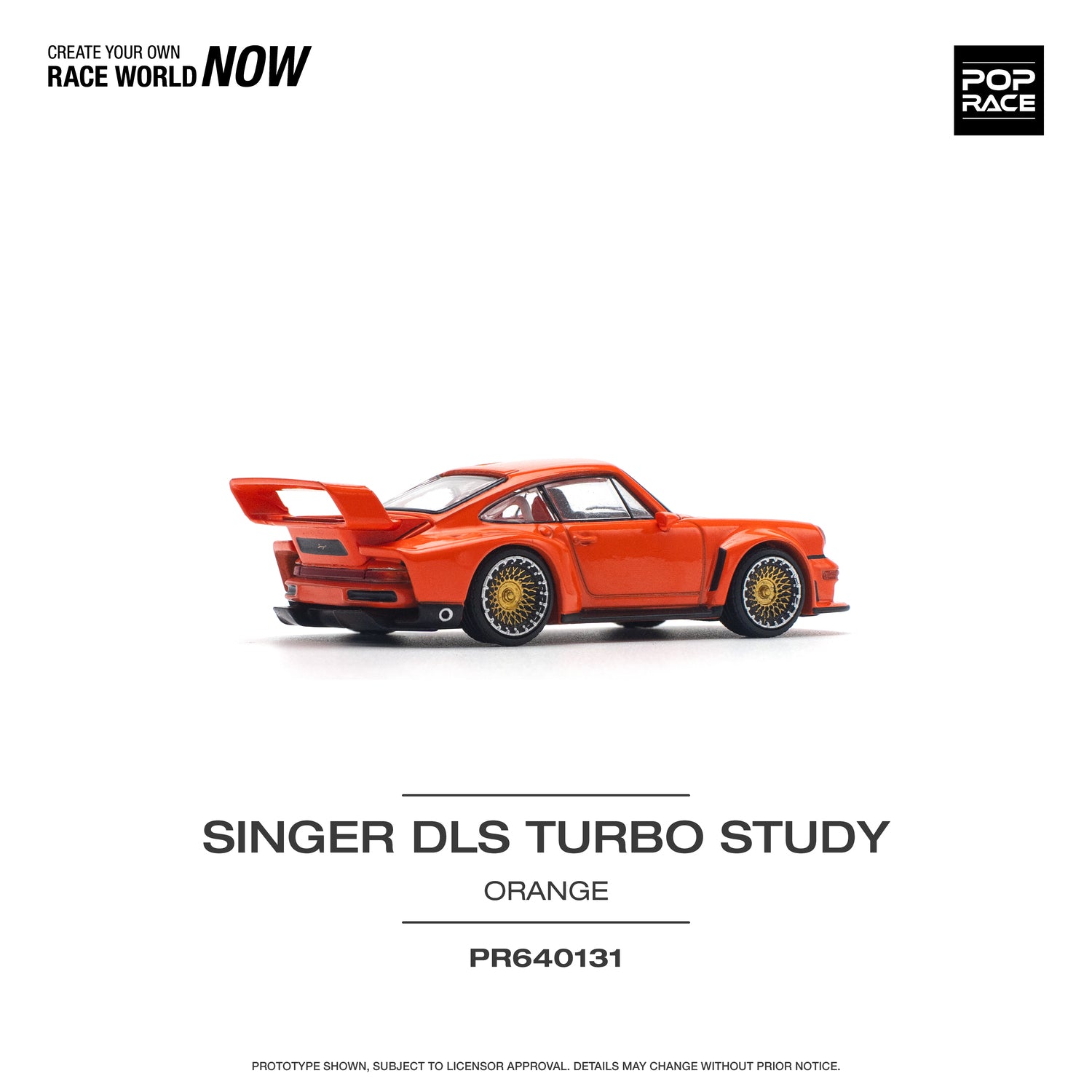 POPRACE 1/64 SINGER DLS TURBO (TRACK) ORANGE *New Tooling Model Car