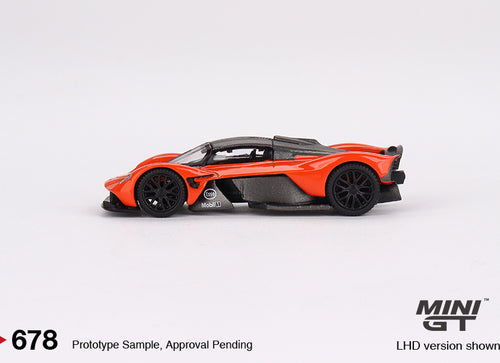Load image into Gallery viewer, Mini GT #678 1/64 Aston Martin Valkyrie  Maximum Orange Model Car
