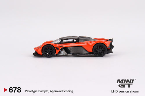 Load image into Gallery viewer, Mini GT #678 1/64 Aston Martin Valkyrie  Maximum Orange Model Car
