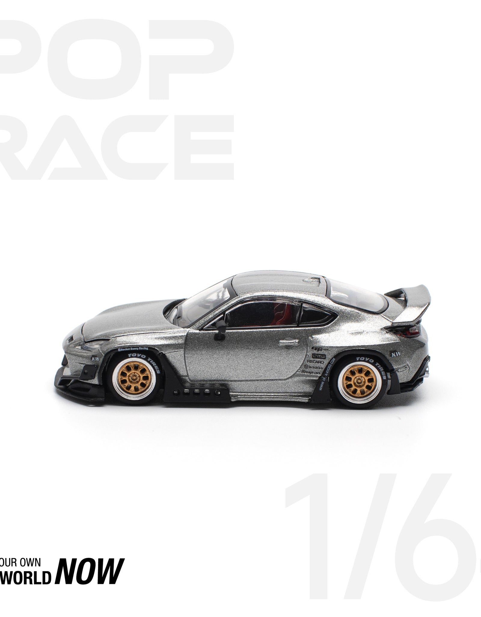 POPRACE 1/64 PANDEM GR86 - SILVER (NEW TOOLING) Model Car