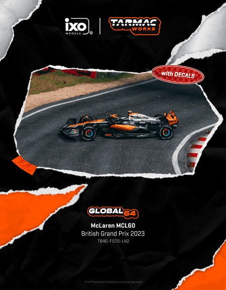 Tarmac Works 1/64 McLaren MCL60 British Grand Prix 2023 Lando Norris