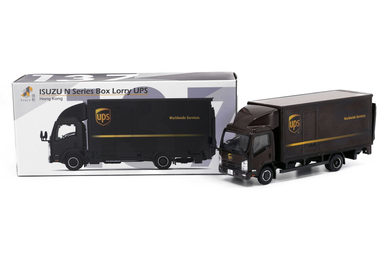 Tiny City 137 Die-cast Model Car -1/64 ISUZU N Series Box Lorry UPS