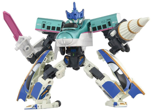 Load image into Gallery viewer, Takara Tomy Shinkansen SGX Shinkalion E5 Hayabusa + E7 Kagayaki Link Combine Set
