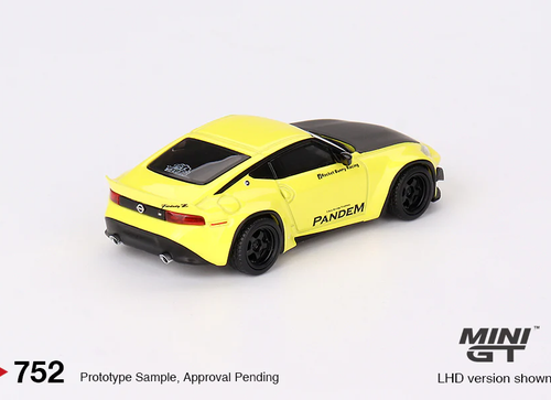 Load image into Gallery viewer, Mini GT #752 1/64 Nissan Z Pandem Ikazuchi Yellow Model car RHD
