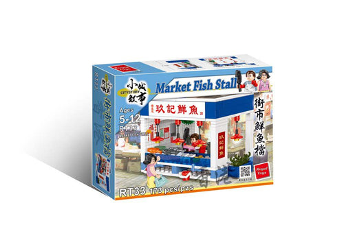 Load image into Gallery viewer, Royal Toys Building Blocks City Story Bricks RT33 : Market Fish Stall (173pcs/pzs)
