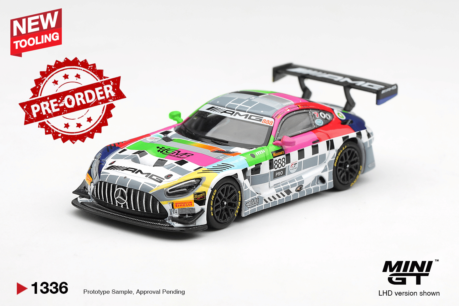 (Pre-order) Mini GT #1336 Mercedes-AMG GT3 #888 Mercedes-AMG Team GMR 12hrs 2025