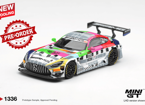 Load image into Gallery viewer, (Pre-order) Mini GT #1336 Mercedes-AMG GT3 #888 Mercedes-AMG Team GMR 12hrs 2025
