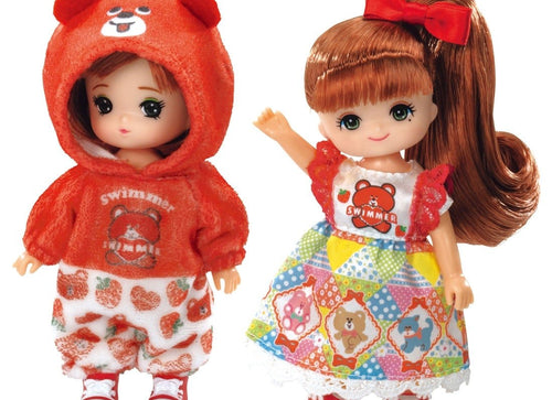 Load image into Gallery viewer, Takara Tomy Licca Chan Doll Set SWIMMER I love Miki-chan and Maki-chan
