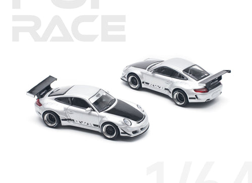Load image into Gallery viewer, POPRACE 1/64 RWB 997 Silver Diecast Model Car

