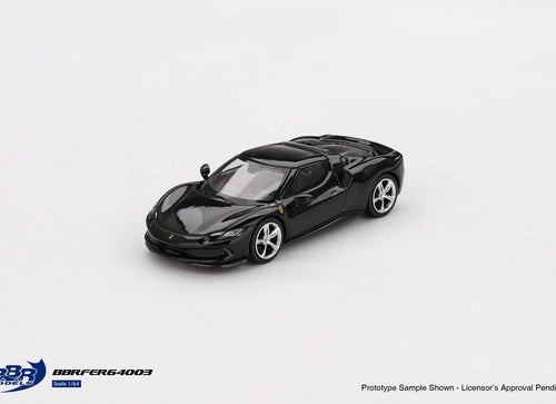 Load image into Gallery viewer, BBR 1/64 Ferrari 296 GTB Nero Daytona Diecast Model Car
