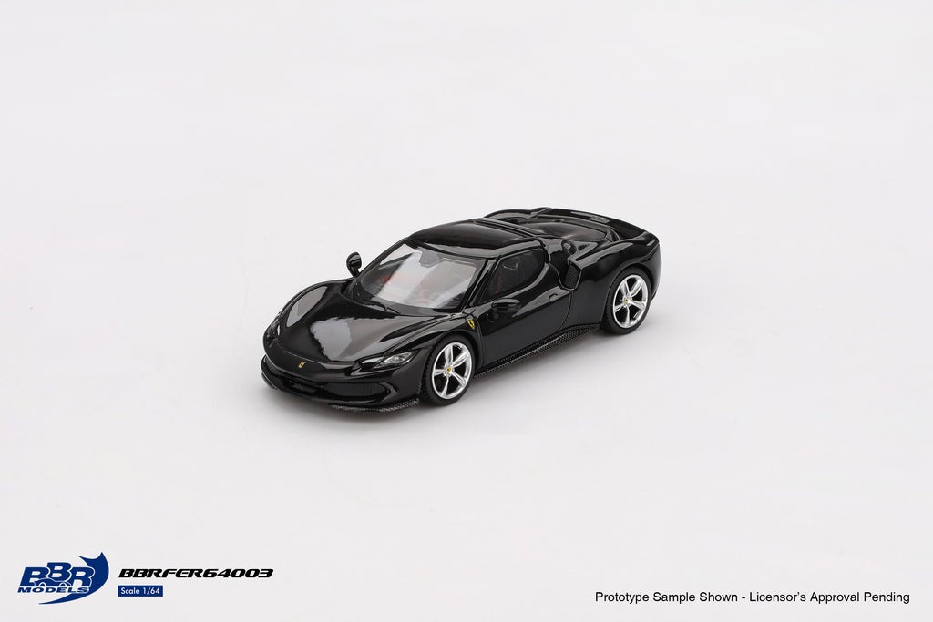 BBR 1/64 Ferrari 296 GTB Nero Daytona Diecast Model Car