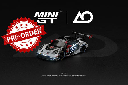 (Pre-order) Mini GT #1436 Porsche 911 GT3 R (992) #77 AO Racing Skeleton Rexy