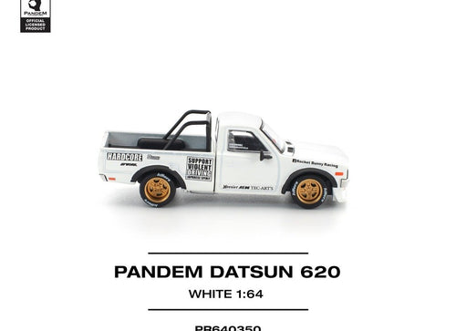 Load image into Gallery viewer, POPRACE 1/64 PANDEM DATSUN 620 WHITE Diecast Model Car

