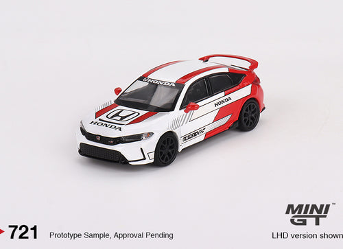 Load image into Gallery viewer, Mini GT #721 1/64 Honda Civic Type R #2 2023 Pace Car White Model
