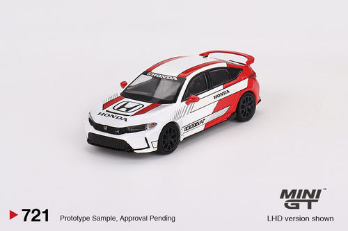 Load image into Gallery viewer, Mini GT #721 1/64 Honda Civic Type R #2 2023 Pace Car White Model
