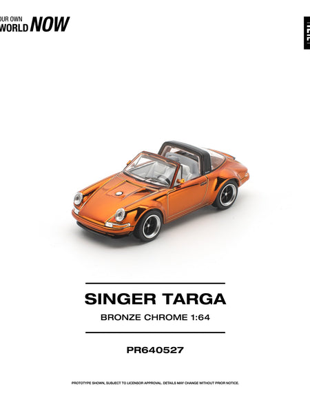 (Pre-order) POP RACE 1/64 SINGER TARGA Bronze Chrome Diecast Model Car #PR640527