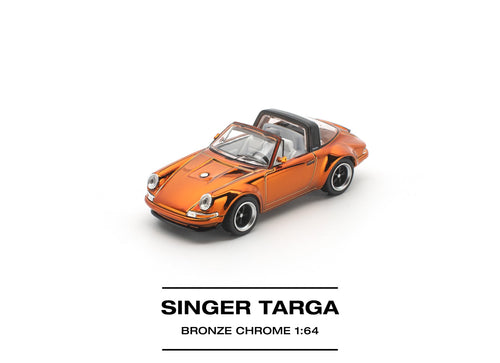 Load image into Gallery viewer, (Pre-order) POP RACE 1/64 SINGER TARGA Bronze Chrome Diecast Model Car #PR640527
