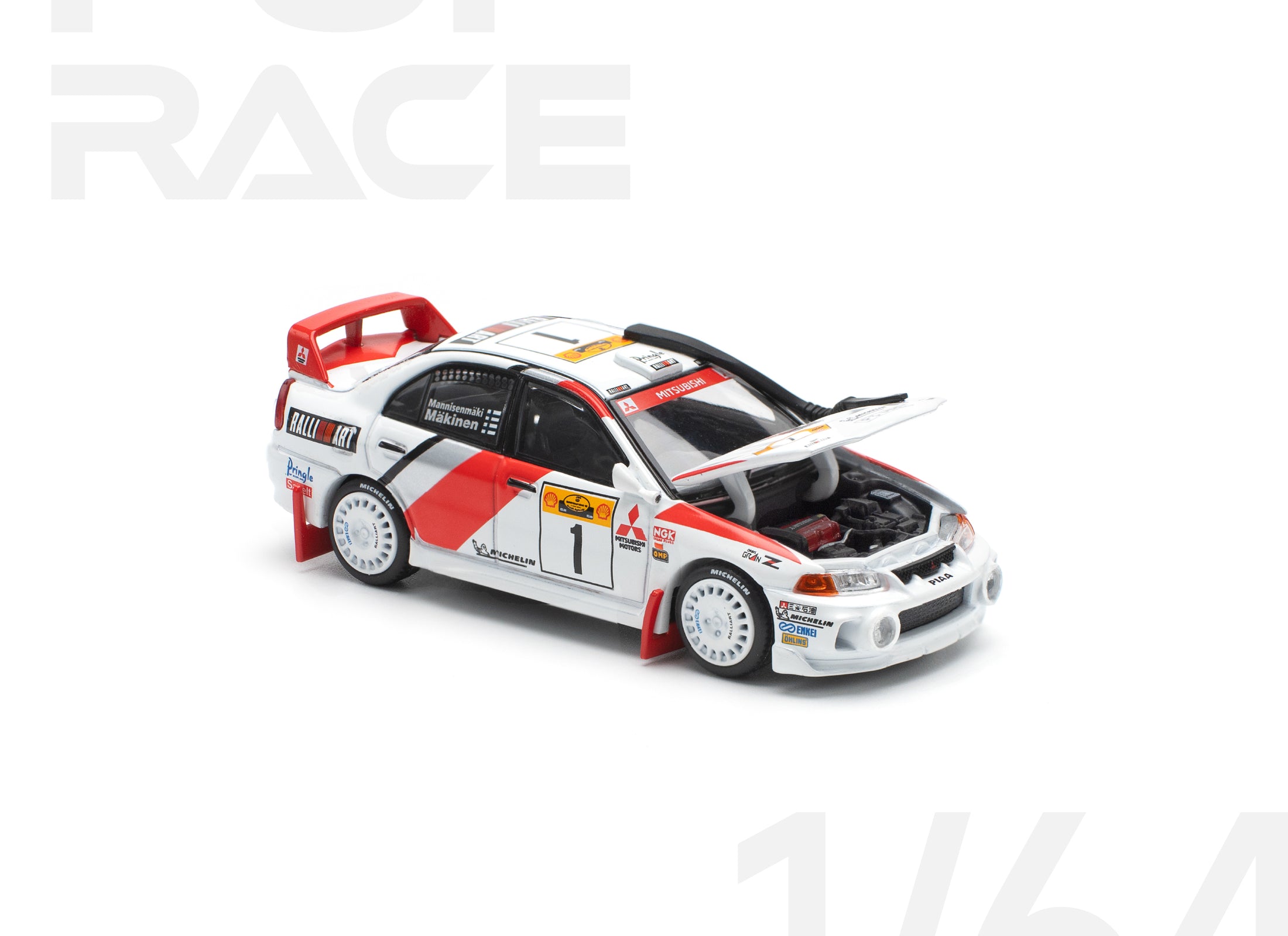 POP RACE 1/64 Mitsubishi lancer evolution iv safari rally kenya 1998